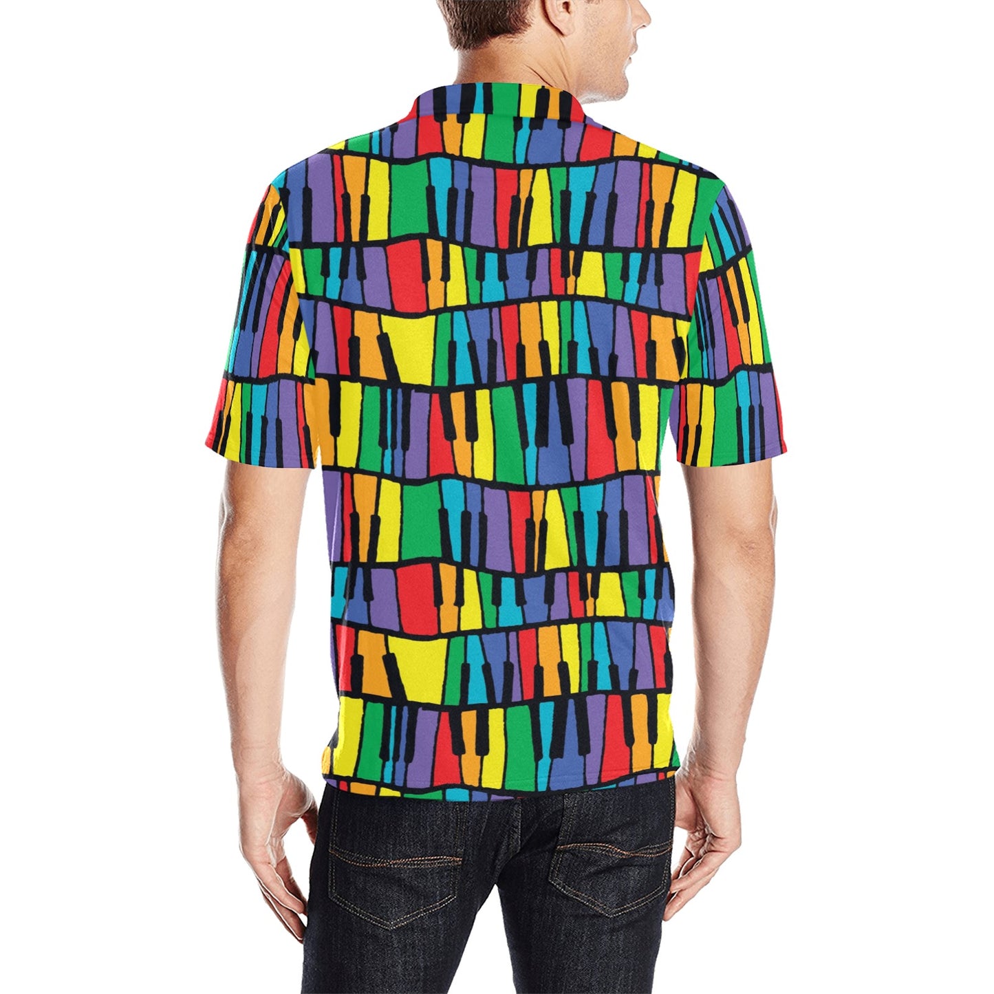 Piano Print Design LKS402 Men Polo Shirt
