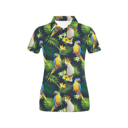 Parrot Pattern Print Design A03 Women's Polo Shirt