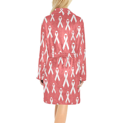 Autism Awareness Ribbon Design Print Women's Fleece Robe