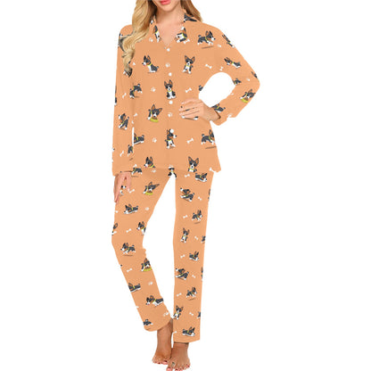 Basenji Pattern Print Design 01 Women's Long Pajama Set