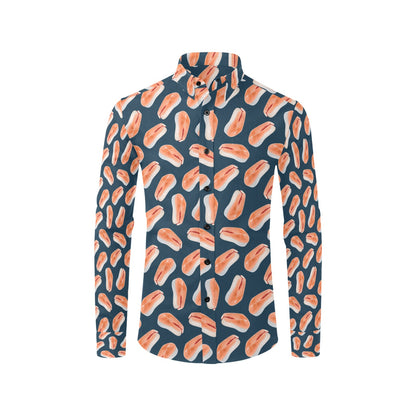 Salmon Steak Print Design LKS306 Men's Long Sleeve Dress Shirt
