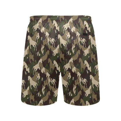 Horse Camo Themed Design Print Men's Swim Trunks Beach Shorts