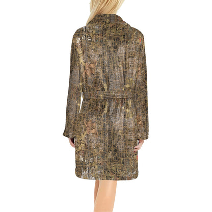 Camouflage Realtree Pattern Print Design 01 Women's Fleece Robe