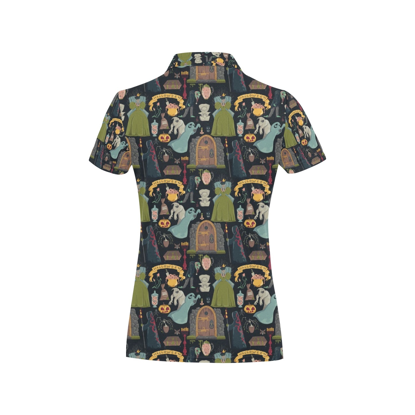 Creepy Halloween Print Design LKS304 Women's Polo Shirt