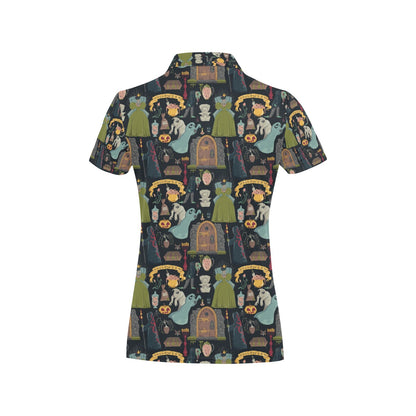 Creepy Halloween Print Design LKS304 Women's Polo Shirt
