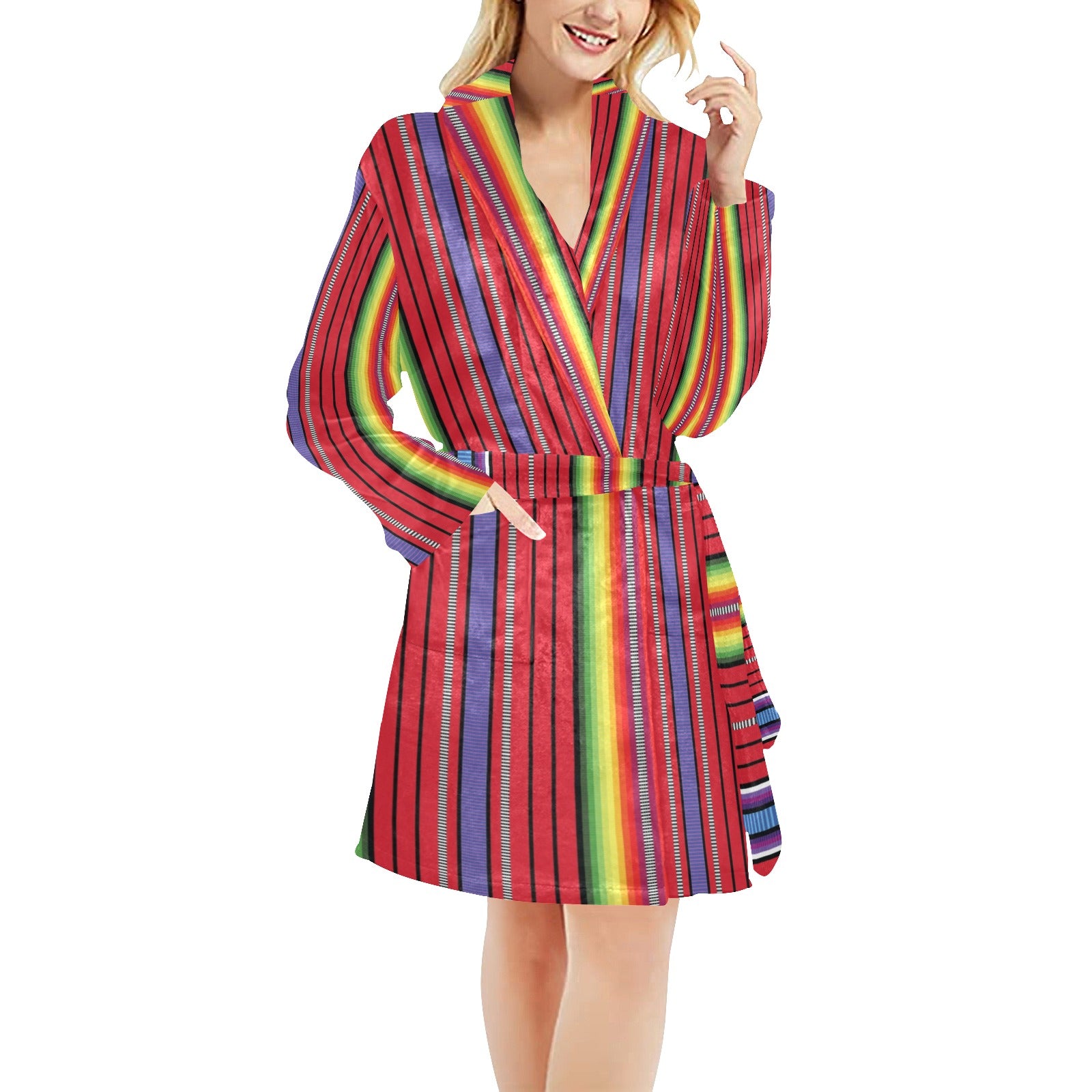 Serape Print Design LKS305 Women's Fleece Robe