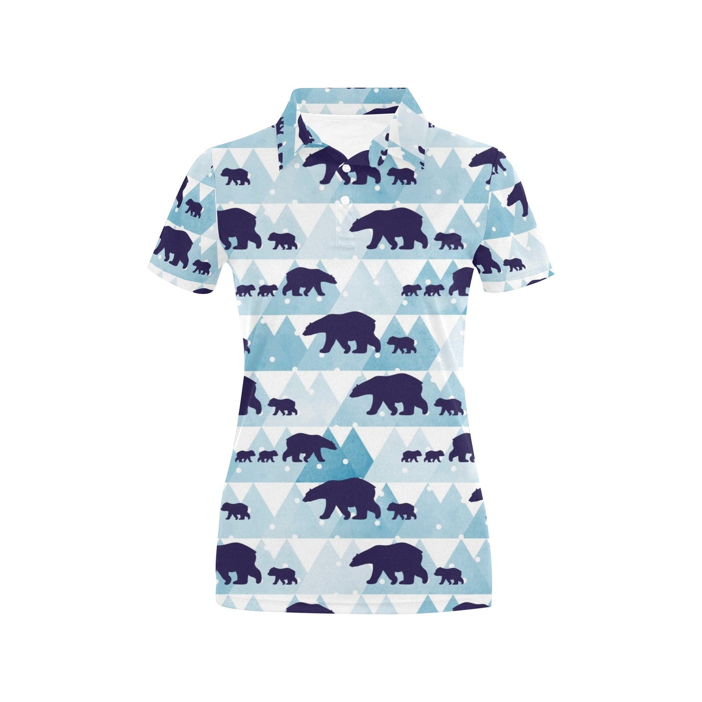 Bear Pattern Print Design BE01 Women's Polo Shirt