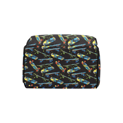 Skateboard Print Design LKS305 Diaper Bag Backpack