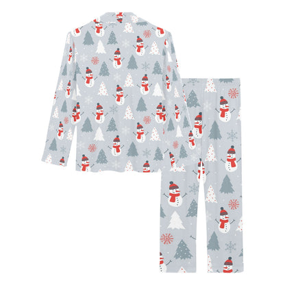 Snowman Print Design LKS302 Women's Long Pajama Set