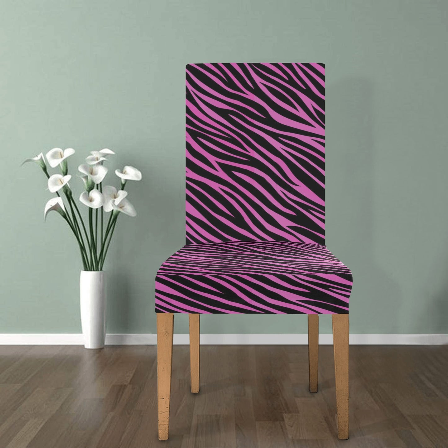 Zebra Pink Print Design LKS304 Dining Chair Slipcover