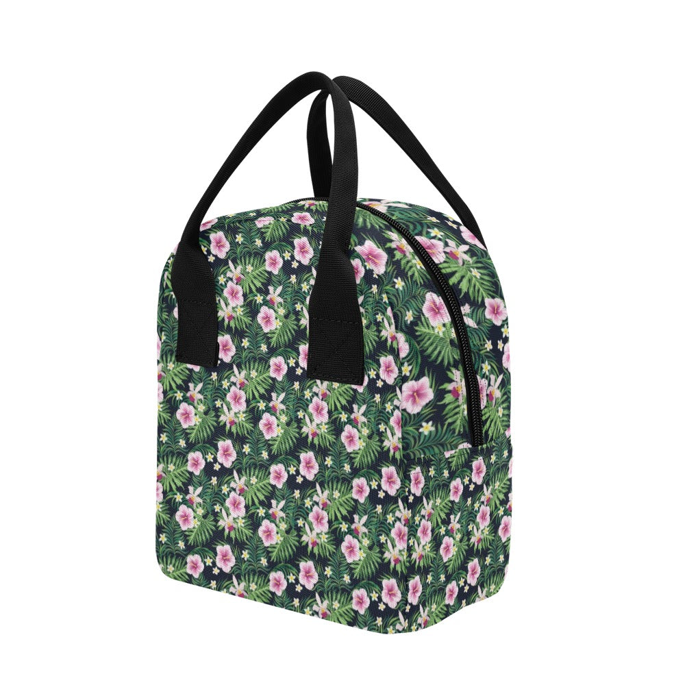 Hibiscus Tropical Print Design LKS309 Insulated Lunch Bag