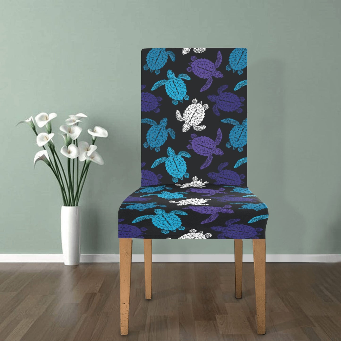Sea Turtle Print Design LKS306 Dining Chair Slipcover