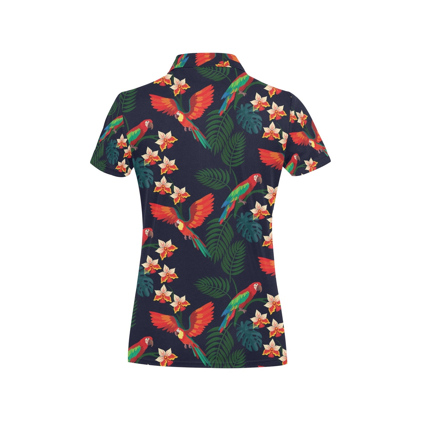 Macaw Pattern Print Design 02 Women's Polo Shirt