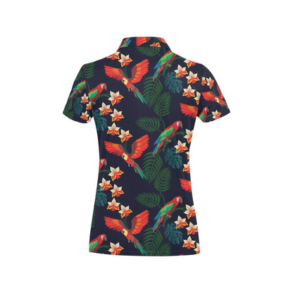 Macaw Pattern Print Design 02 Women's Polo Shirt