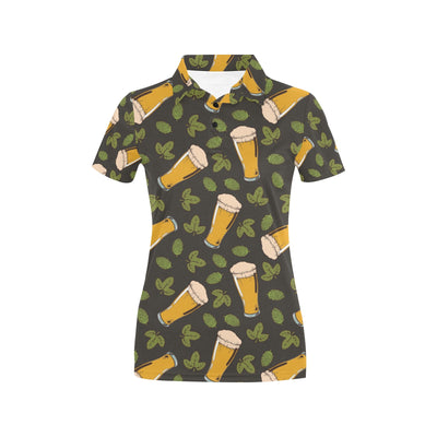 Beer Iris Pattern Print Design 02 Women's Polo Shirt