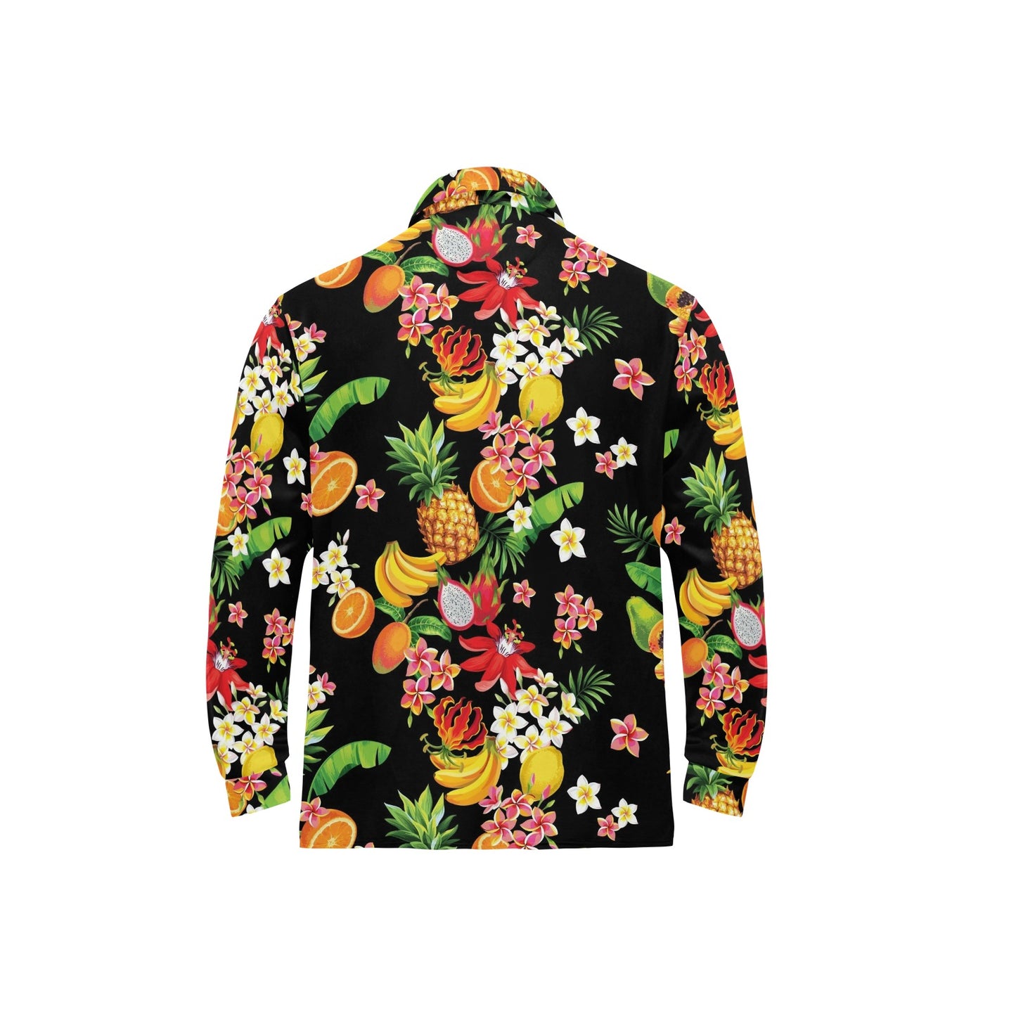 Tropical Fruits Pattern Print Design TF02 Long Sleeve Polo Shirt For Men's