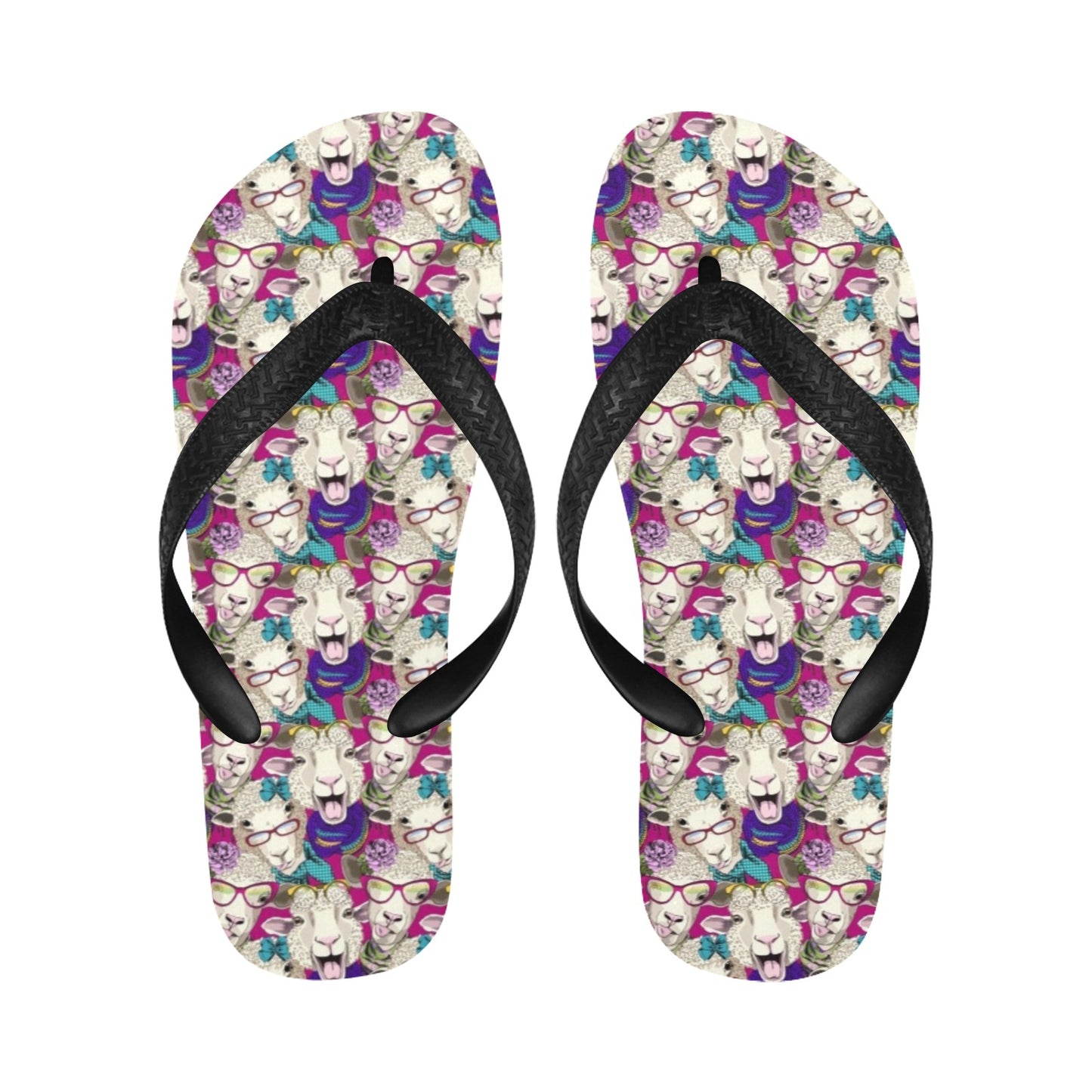 Sheep Print Design LKS403 Flip Flops