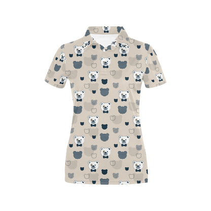 Bear Pattern Print Design 05 Women's Polo Shirt