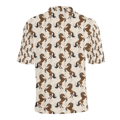 Horse Print Design LKS308 Men Polo Shirt