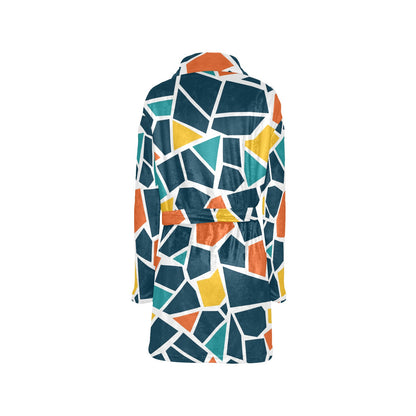 Mosaic Pattern Print Design 02 Women's Fleece Robe