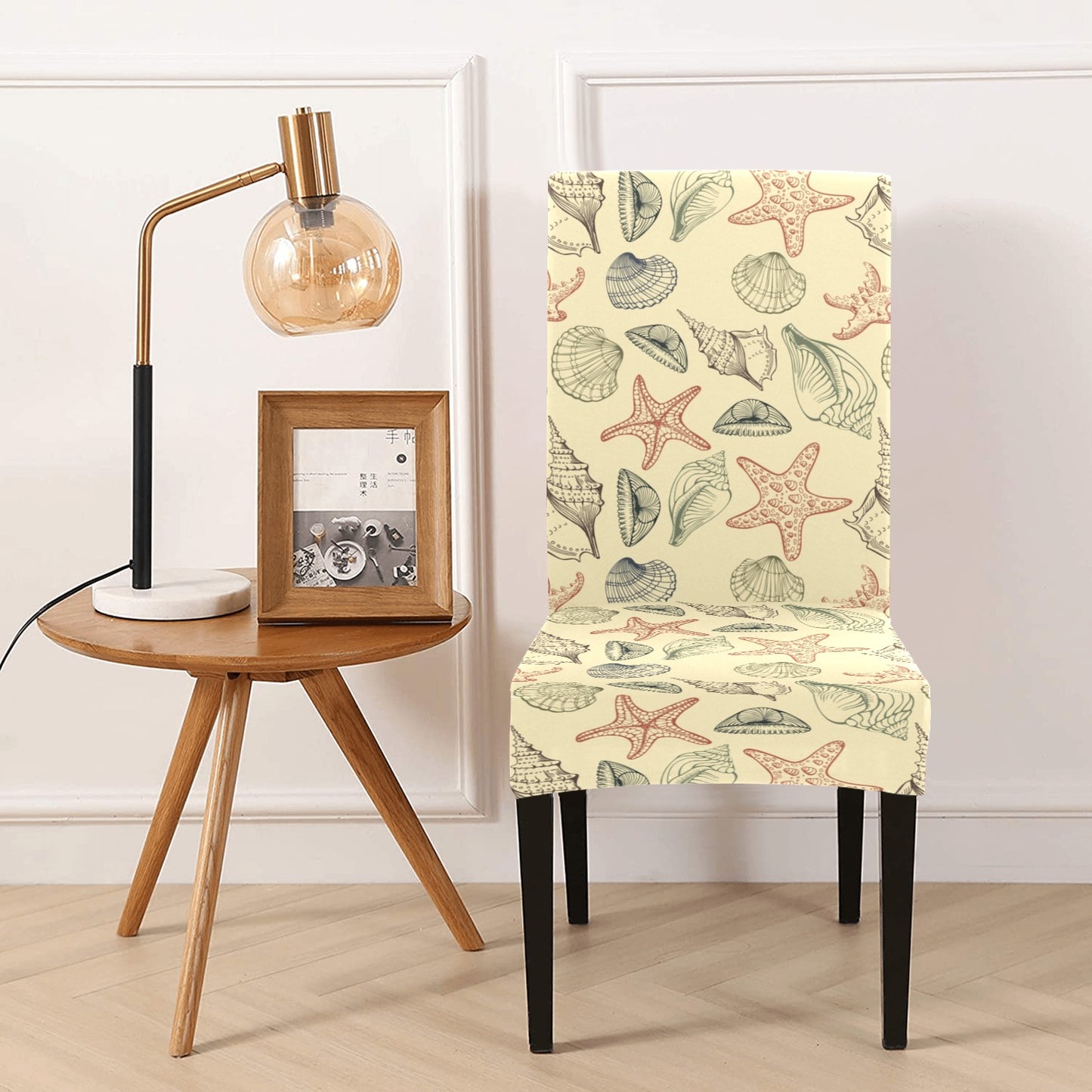 Seashell Print Design LKS305 Dining Chair Slipcover