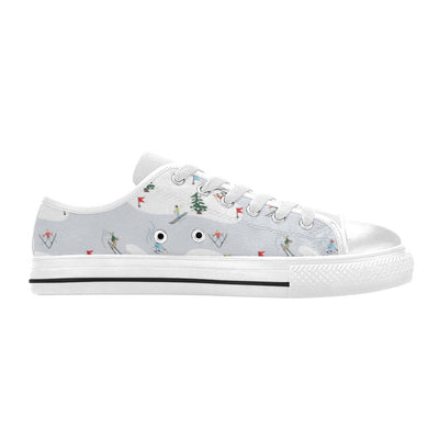 Ski Print Design LKS305 Women's White Low Top Shoes