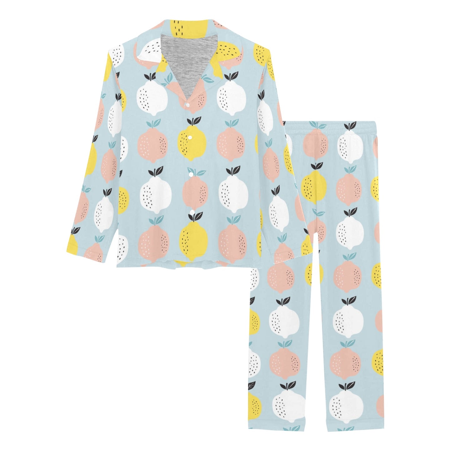 Citrus  Pattern Print Design 03 Women's Long Pajama Set