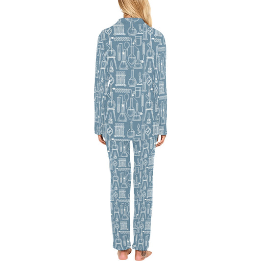 Chemical Pattern Print Design 05 Women's Long Pajama Set