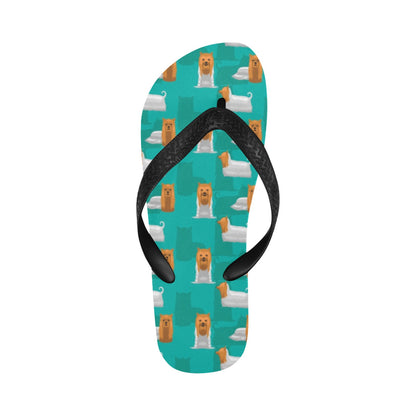 Silky Terriers Print Design LKS301 Flip Flops