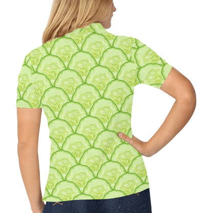 Cucumber Pattern Print Design CC04 Women's Polo Shirt