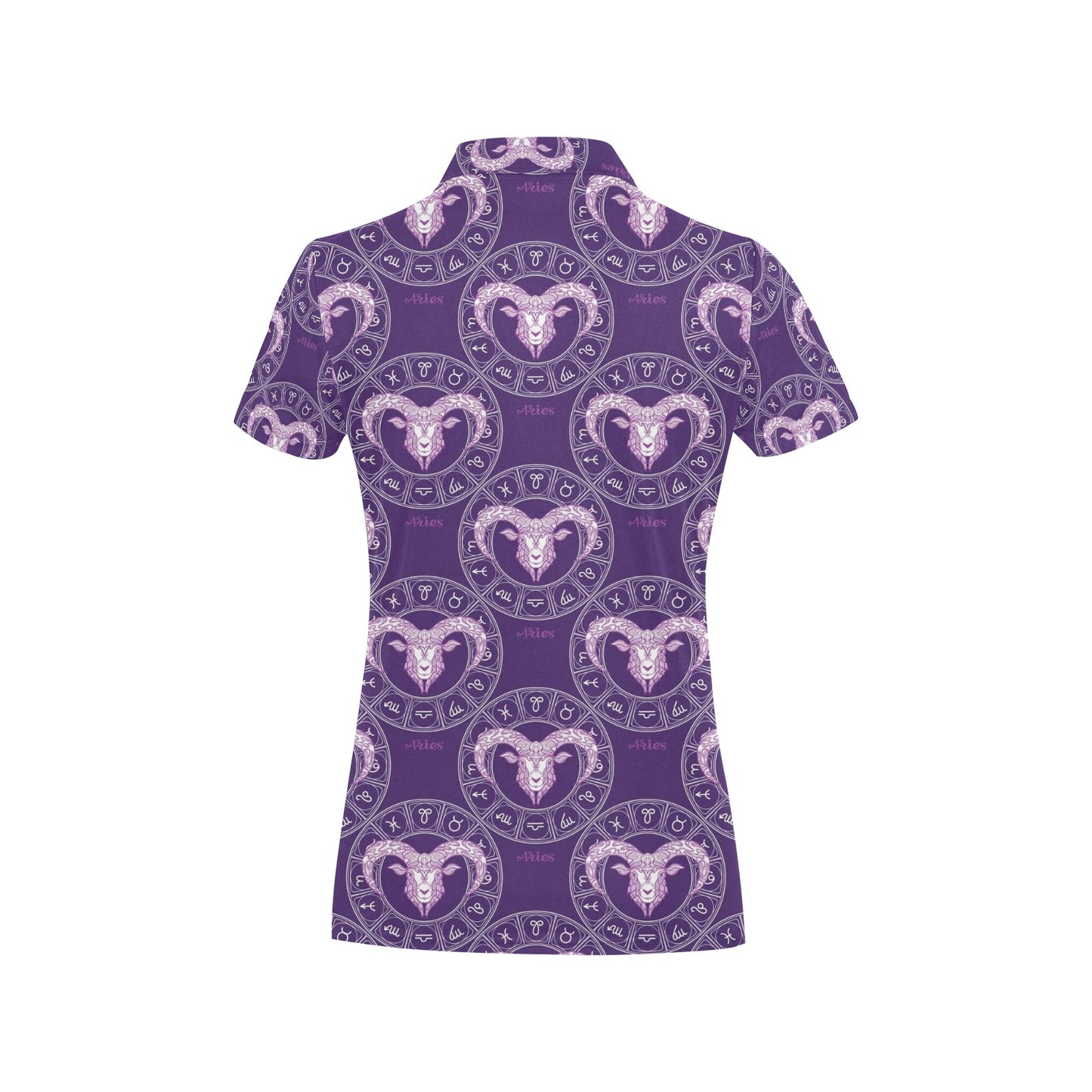 Aries Zodiac Pattern Print Design 02 Women's Polo Shirt