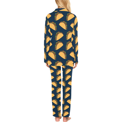 Taco Pattern Print Design TC04 Women's Long Pajama Set