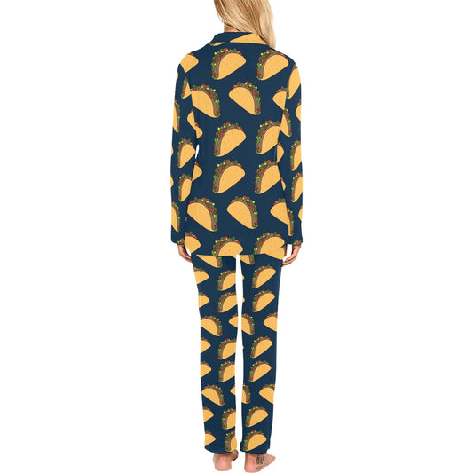 Taco Pattern Print Design TC04 Women's Long Pajama Set