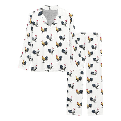 Chicken Pattern Print Design 02 Women's Long Pajama Set