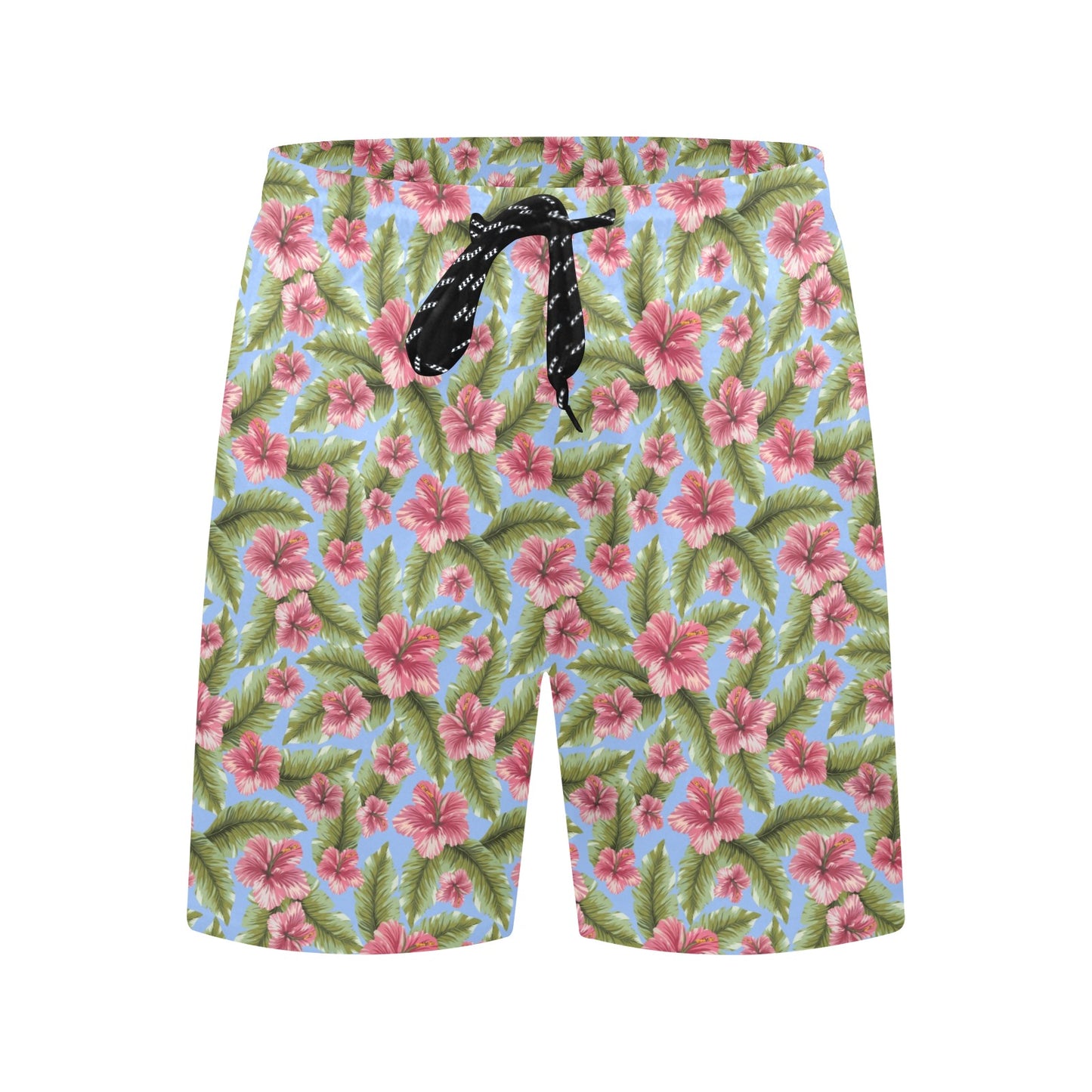 Tropical Flower Print Design LKS301 Men's Swim Trunks Beach Shorts