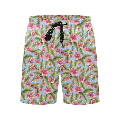 Tropical Flower Print Design LKS301 Men's Swim Trunks Beach Shorts