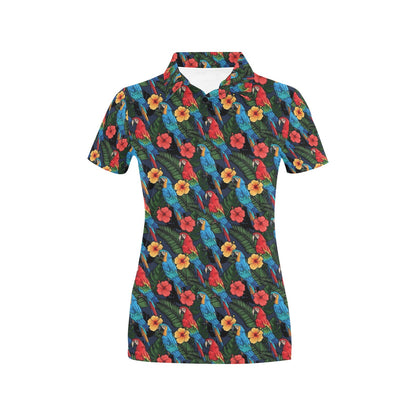 Parrot Pattern Print Design A01 Women's Polo Shirt