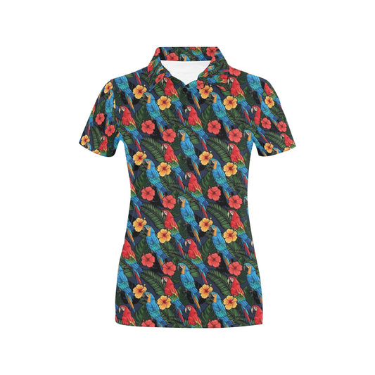 Parrot Pattern Print Design A01 Women's Polo Shirt