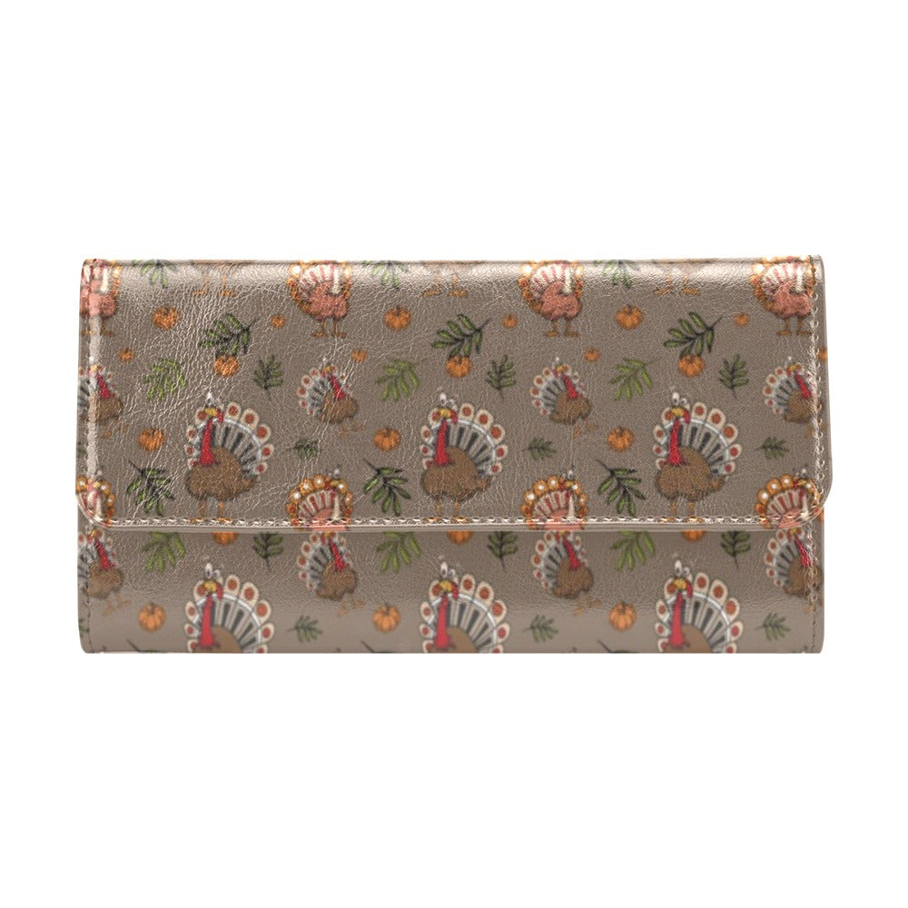 Thanksgiving Print Design LKS306 Women's Trifold Wallet