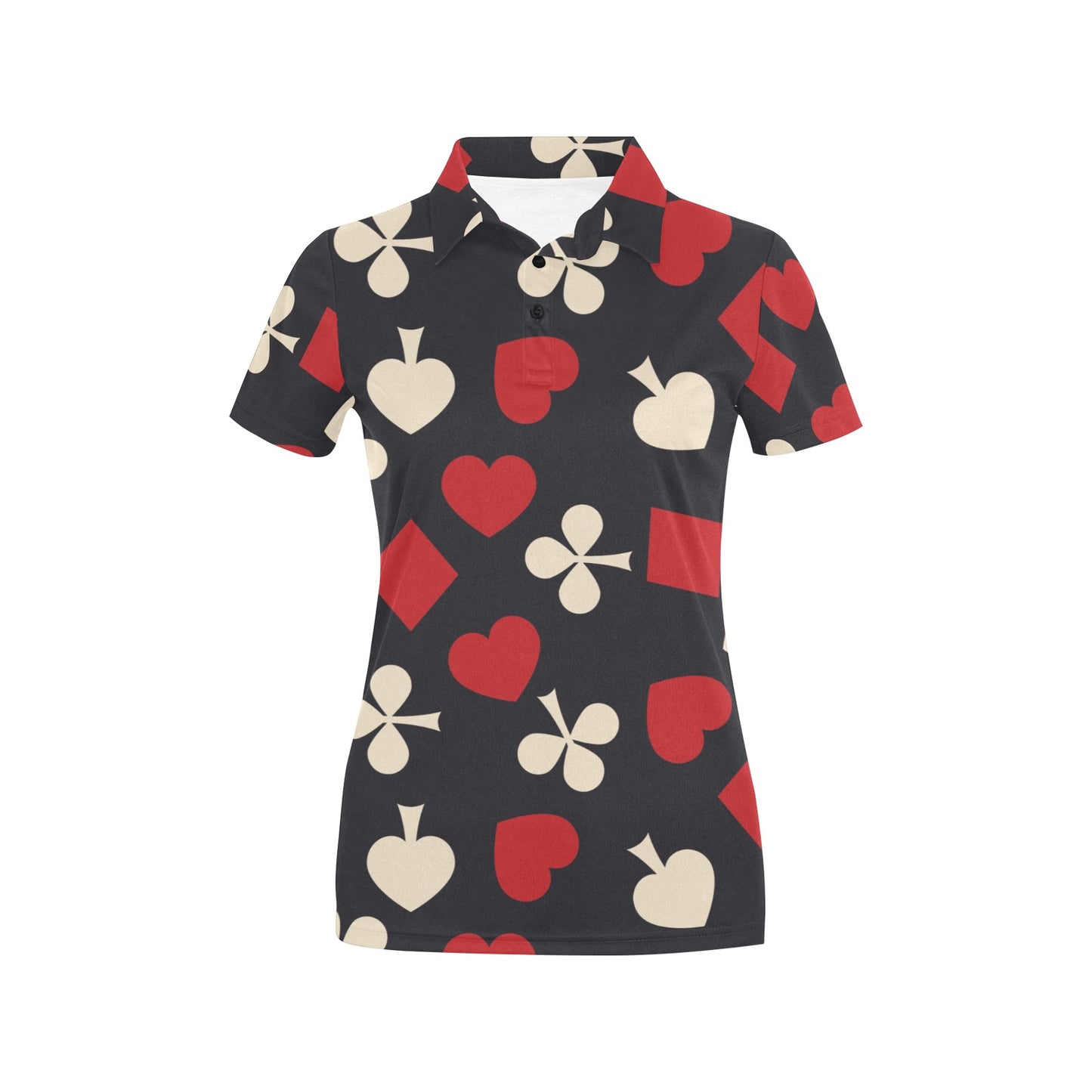 Poker Cards Pattern Print Design A02 Women's Polo Shirt