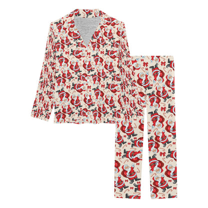 Santa Christmas Themed Print Design LKS302 Women's Long Pajama Set
