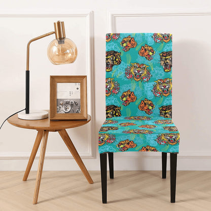 Tattoo Tiger Head Print Design LKS304 Dining Chair Slipcover