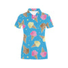 Ice Cream Pattern Print Design 01 Women's Polo Shirt