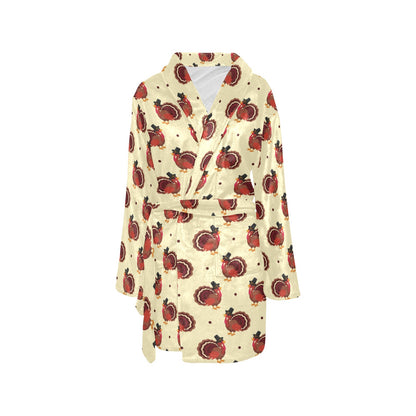 Thanksgiving Print Design LKS3010 Women's Fleece Robe