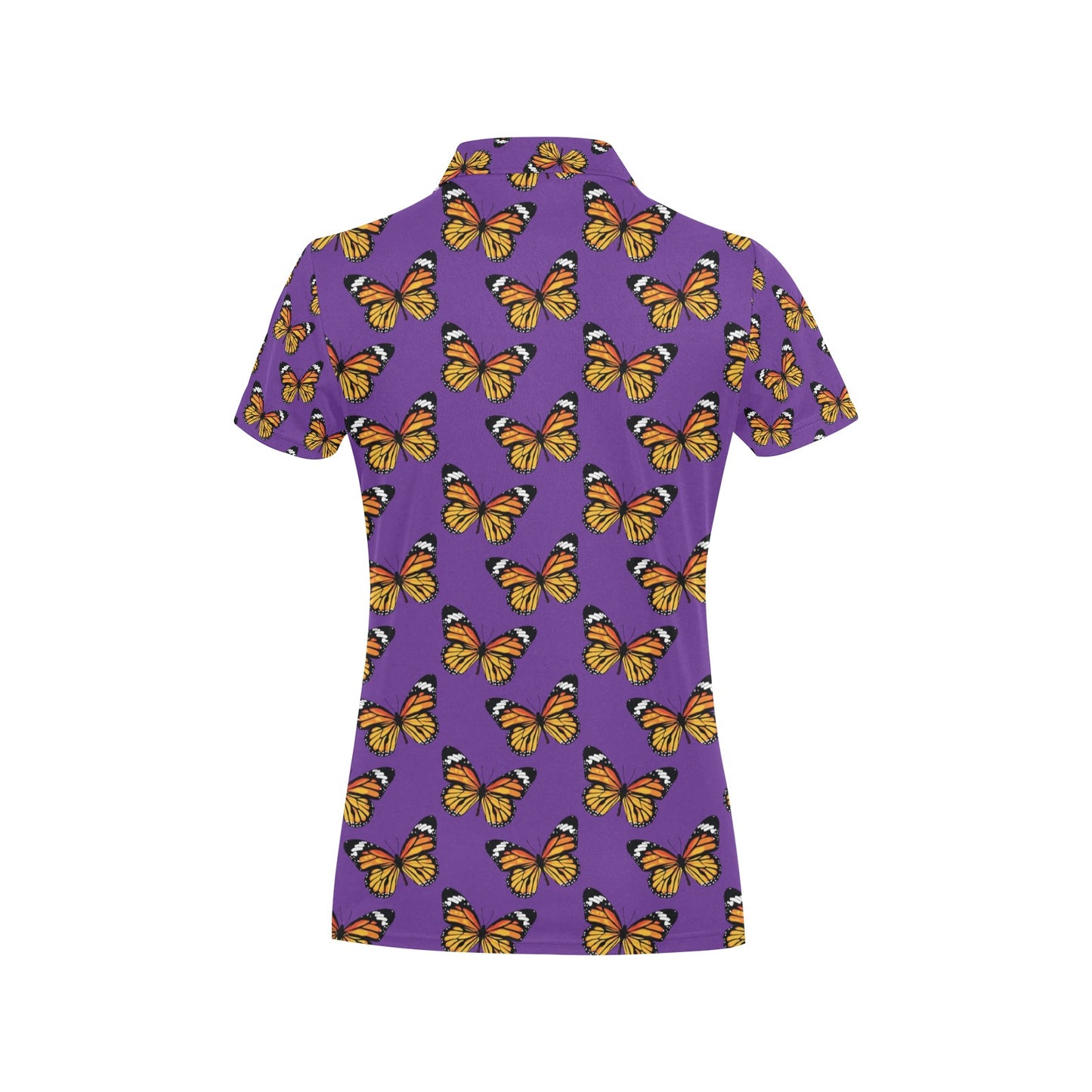 Monarch Butterfly Purple Print Pattern Women's Polo Shirt
