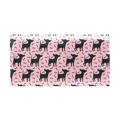 Chihuahua Pink Print Pattern Women's Trifold Wallet