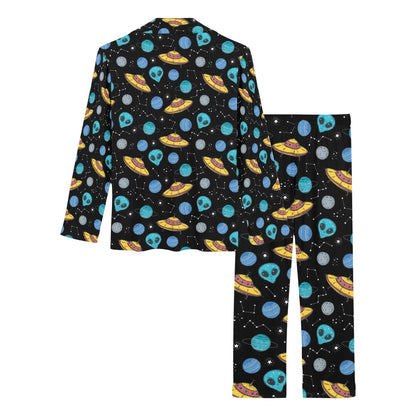 UFO Alien Print Design LKS306 Women's Long Pajama Set