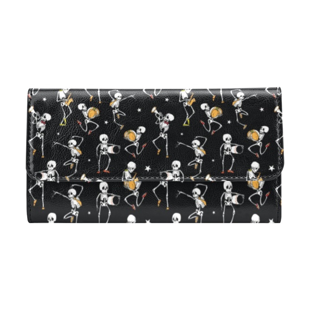 Skeleton Dance Print Women's Trifold Wallet
