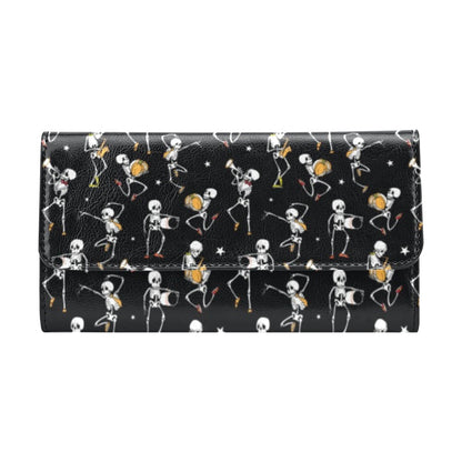 Skeleton Dance Print Women's Trifold Wallet