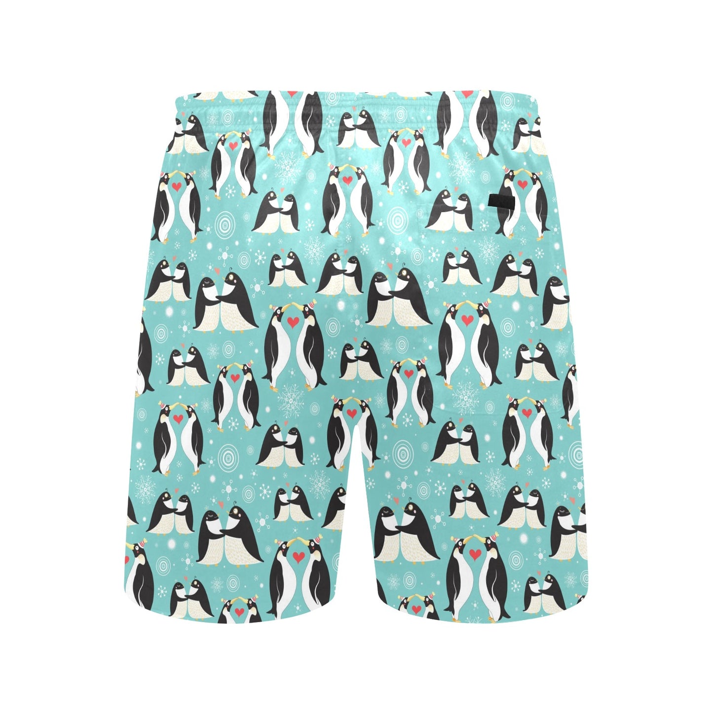 Penguin Love Print Men's Swim Trunks Beach Shorts